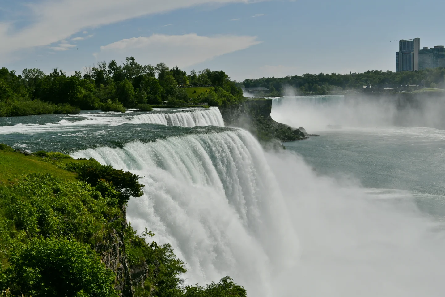 American Falls and Horseshoe Falls seen from Niagara Falls State Park